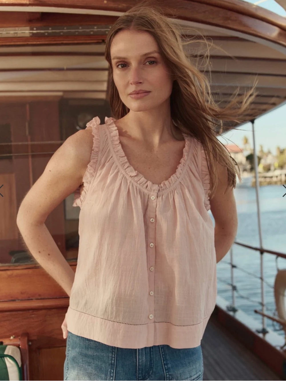 THE GREAT. The Vignette Top in Petal size 0